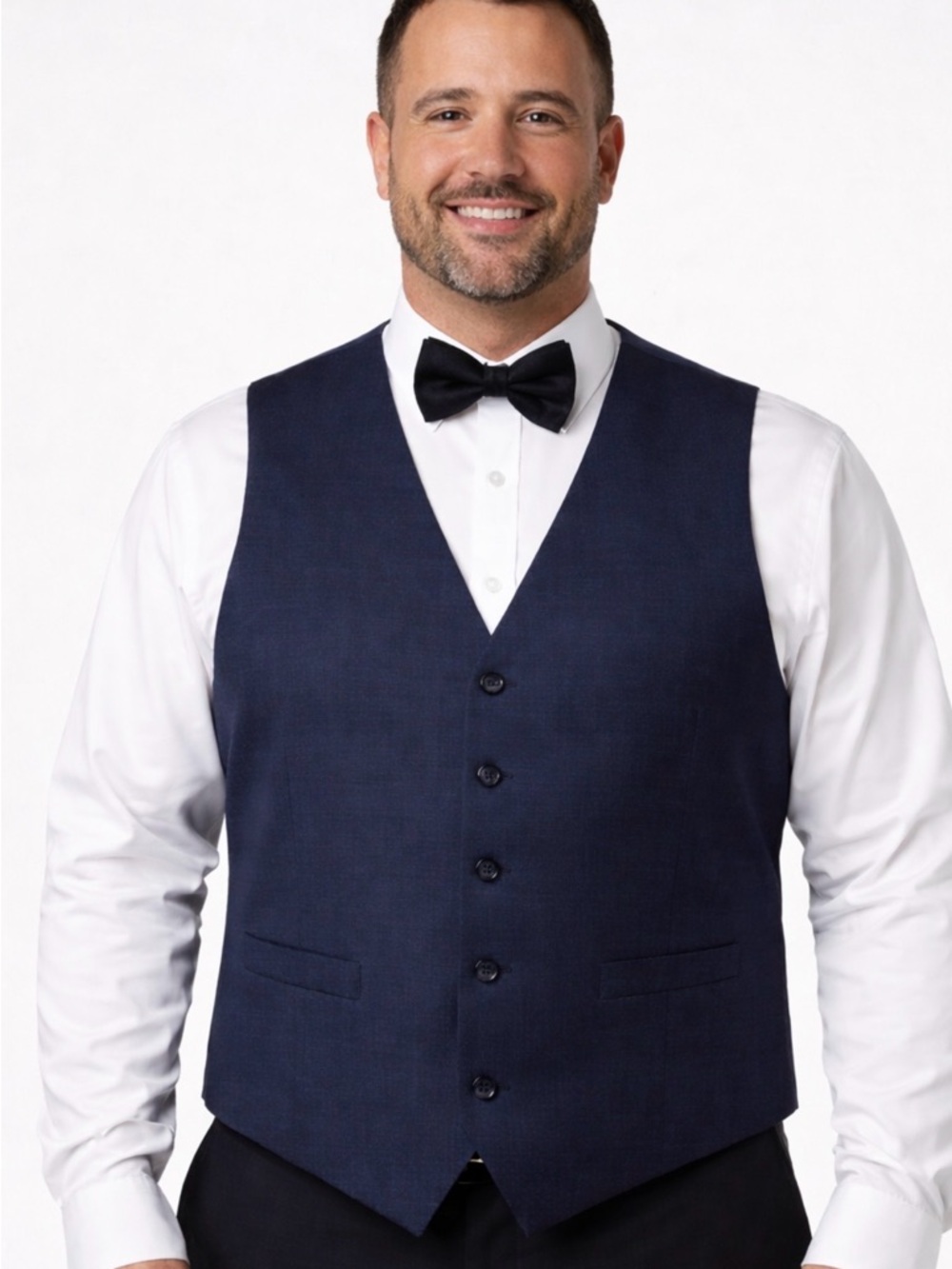 KENNETH COLE Vest Waistcoat AWEARNESS Slim Fit Wool Size XL Navy Blue